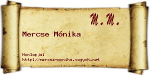 Mercse Mónika névjegykártya